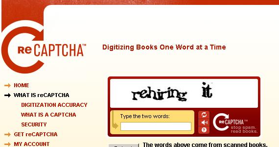 Captchas que digitalizan un libro a la vez